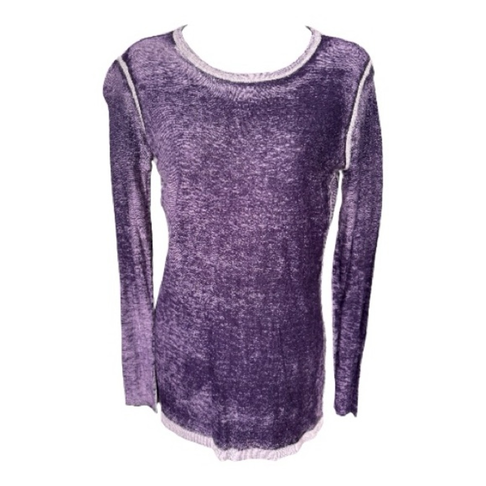 KOKUN 2 PC long sleeve purple tee with matching scarf, Medium